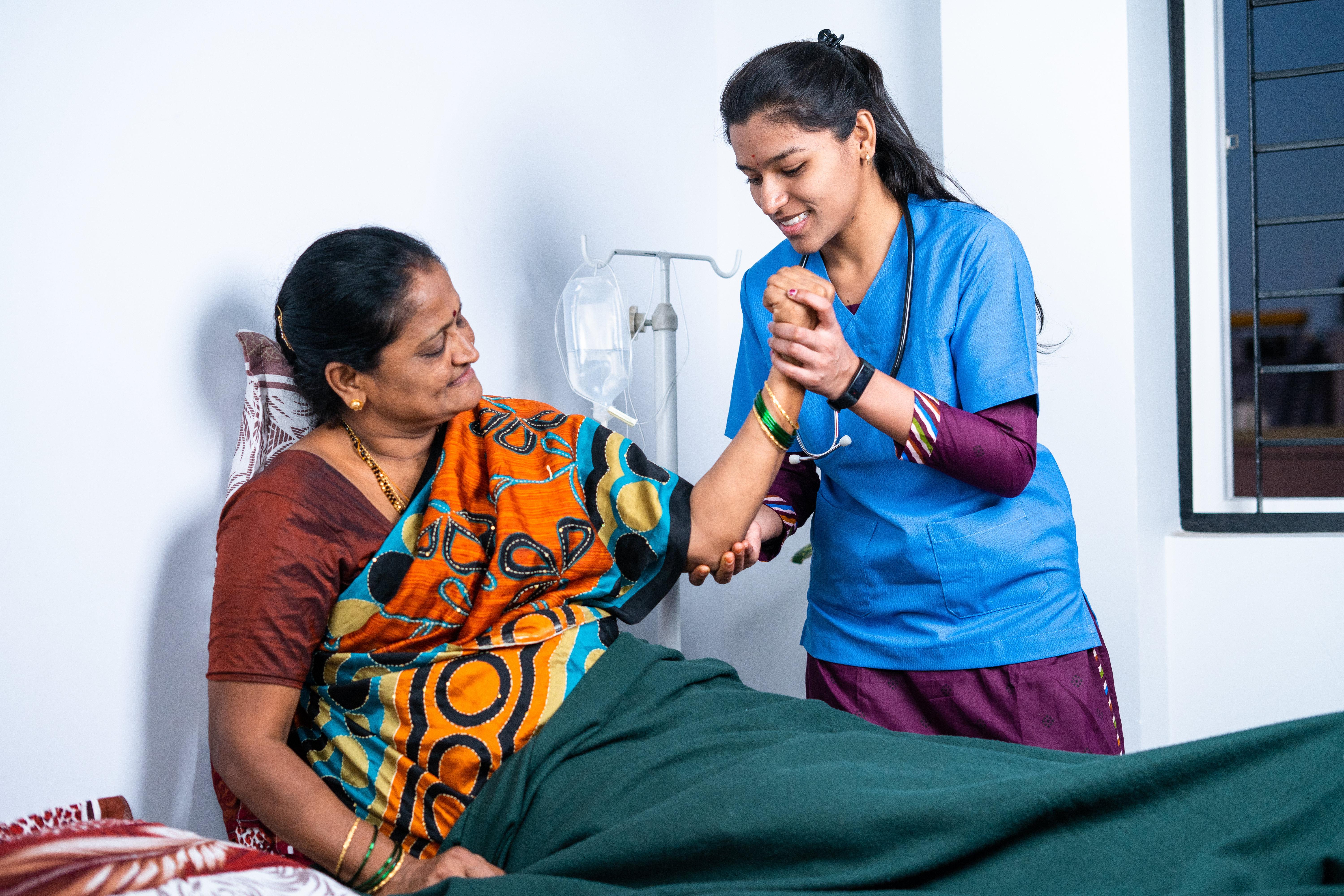 Caregiver providing support